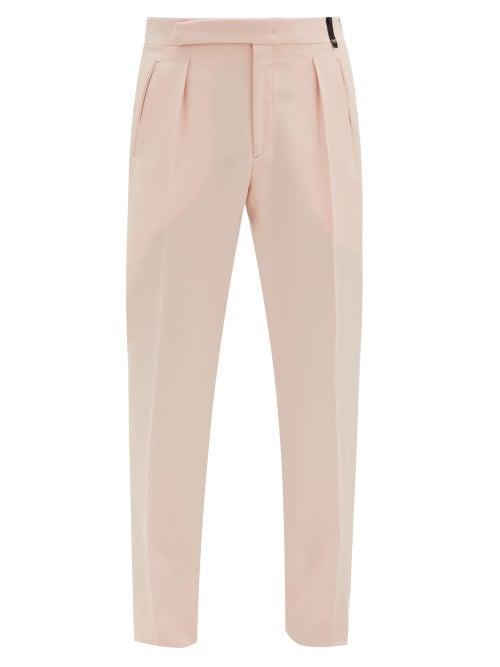 Matchesfashion.com Fendi - Pleated Wool-blend Cavalry Twill Suit Trousers - Mens - Pink