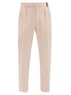 Matchesfashion.com Fendi - Pleated Wool-blend Cavalry Twill Suit Trousers - Mens - Pink