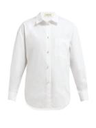 Matchesfashion.com Alexandre Vauthier - Crystal Embellished Cotton Poplin Shirt - Womens - White