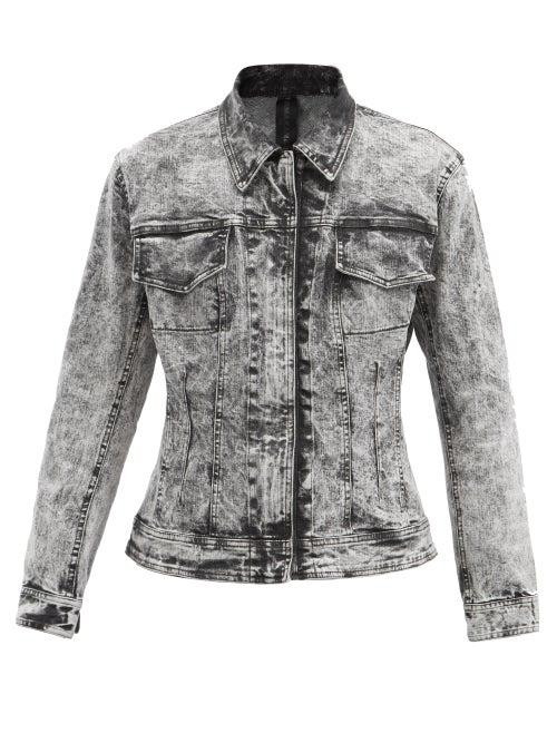 Matchesfashion.com Norma Kamali - Acid-wash Denim Jacket - Womens - Black Multi
