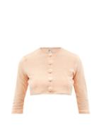 Lisa Marie Fernandez - Cropped Cotton-blend Terry Cardigan - Womens - Orange