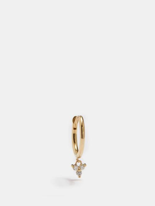 Zo Chicco - Diamond & 14kt Gold Single Hoop Earring - Womens - Gold Multi