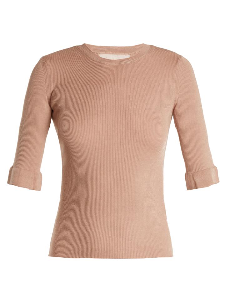 Redvalentino Lace-insert Cashmere And Silk-blend Sweater
