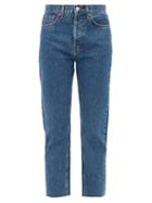 Matchesfashion.com Re/done Originals - Stovepipe High Rise Straight Leg Jeans - Womens - Dark Denim