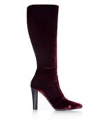 Saint Laurent Lily Velvet Knee-high Boots