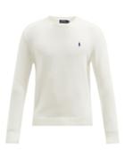 Matchesfashion.com Polo Ralph Lauren - Logo-embroidered Cotton Sweater - Mens - White