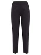Matchesfashion.com Etro - Satin Trimmed Wool Blend Cropped Trousers - Womens - Black