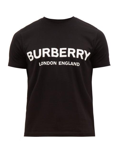 Matchesfashion.com Burberry - Murs Logo Print Cotton Jersey T Shirt - Mens - Black