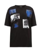 Matchesfashion.com Raf Simons - Blue Velvet Print Cotton T Shirt - Womens - Black