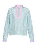 Matchesfashion.com Thierry Colson - Paloma Striped Silk Top - Womens - Pink Multi