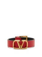 Matchesfashion.com Valentino - V Logo Leather Bracelet - Womens - Red