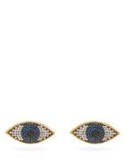 Matchesfashion.com Begum Khan - Nazar 24kt Gold-plated Earrings - Womens - Blue Multi