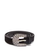 Matchesfashion.com Isabel Marant - Toola Crystal Embellished Suede Belt - Womens - Black