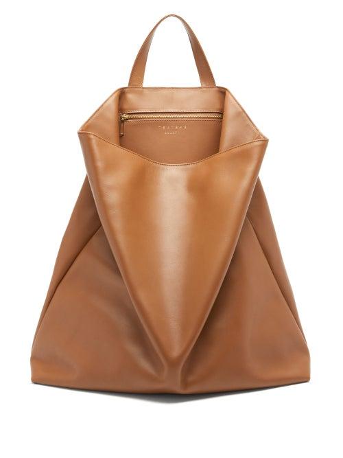 Matchesfashion.com Tsatsas - Fluke Grained-leather Tote Bag - Womens - Brown