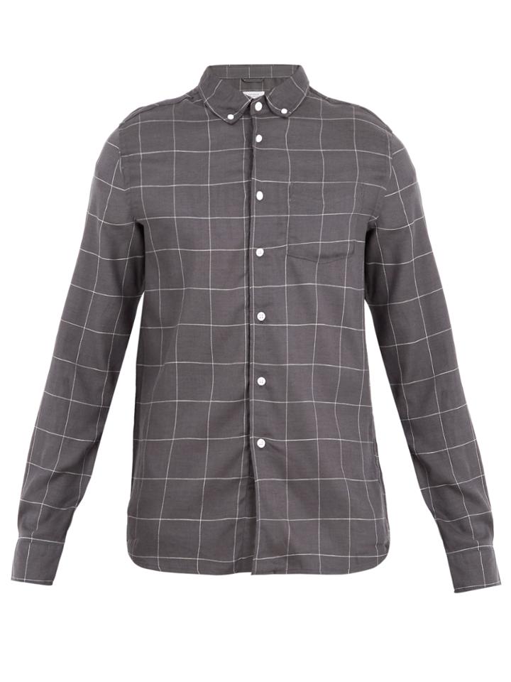 Saturdays Nyc Crosby Windowpane-check Flannel Shirt