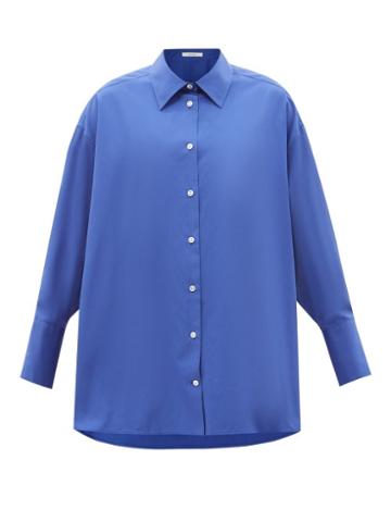 The Row - Lulu Cotton-poplin Shirt - Womens - Blue