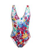 Matchesfashion.com Araks - Teale Floral Print Swimsuit - Womens - Red Multi