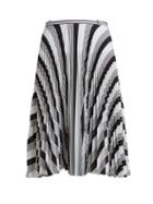 Matchesfashion.com Balenciaga - Striped Pleated Crepe Skirt - Womens - Black White