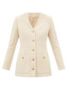 Gucci - Tailored Cotton-blend Tweed Suit Jacket - Womens - White