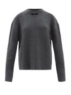 Altu - Merino-blend Rib-knit Sweater - Womens - Dark Grey