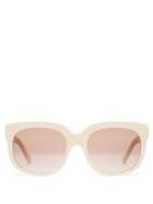 Matchesfashion.com Gucci - X Elton John Square Frame Sunglasses - Mens - White