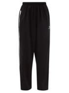 Balenciaga - Striped Cotton-jersey Track Pants - Mens - Black Grey