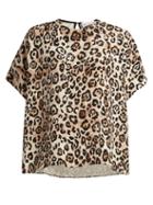 Matchesfashion.com Raey - Square Leopard Print Silk Top - Womens - Leopard
