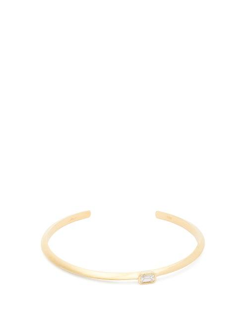 Ladies Fine Jewellery Lizzie Mandler - Knife Edge Diamond & 18kt Gold Bracelet - Womens - Yellow Gold