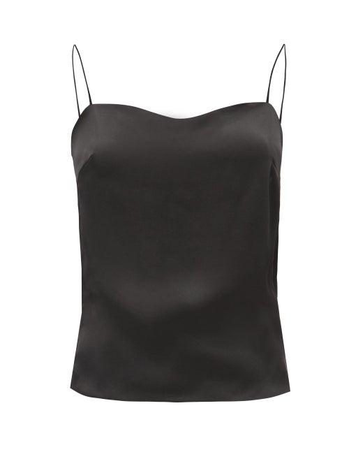 Matchesfashion.com Alexandre Vauthier - Scoop-back Silk-satin Cami Top - Womens - Black