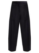 Matchesfashion.com Jil Sander - Gaston Mid Rise Wool Twill Cropped Trousers - Womens - Navy