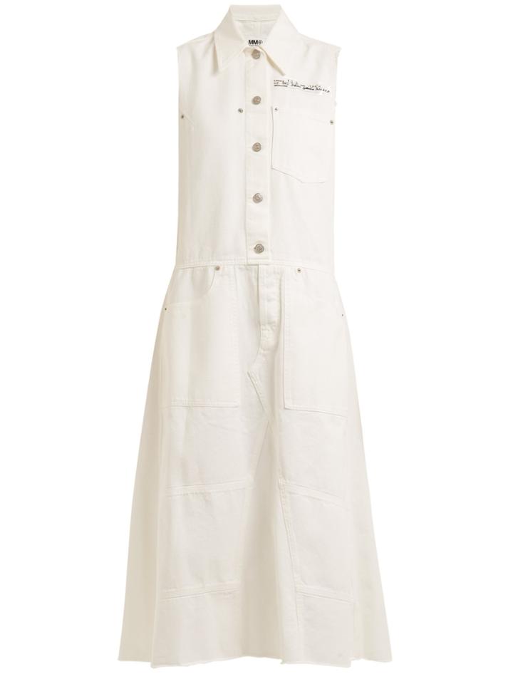 Mm6 Maison Margiela Sleeveless Raw-edge Dress