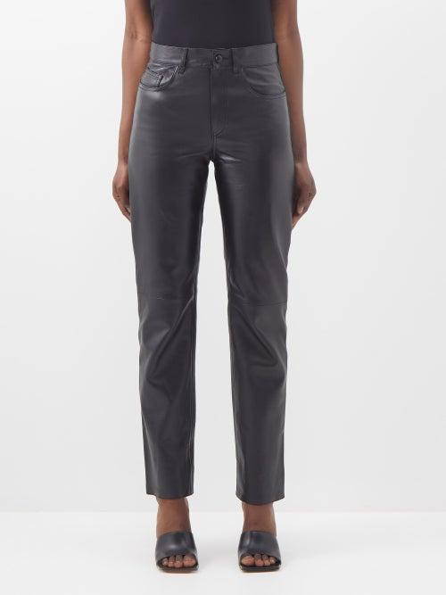 Blaz Milano - Vegas Baby Paso Leather Straight-leg Trousers - Womens - Black