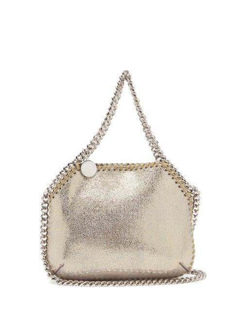 Matchesfashion.com Stella Mccartney - New Falabella Mini Faux-leather Shoulder Bag - Womens - Gold
