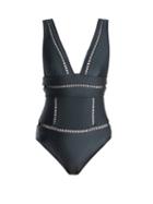 Matchesfashion.com Zimmermann - Tali Ladder Swimsuit - Womens - Charcoal
