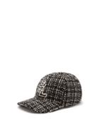 Saint Laurent - Logo-embroidered Tweed Cap - Womens - Black White