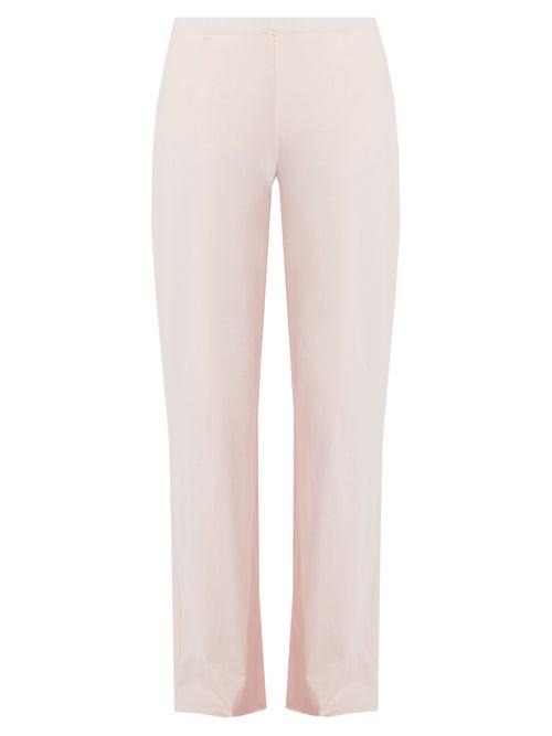 Ladies Lingerie Skin - Double-layer Cotton Pyjama Trousers - Womens - Light Pink