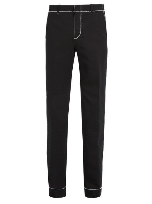 Matchesfashion.com Givenchy - Stitch Detail Straight Leg Trousers - Mens - Black
