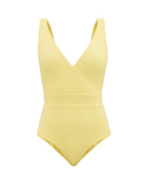 Cossie + Co - The Ashley V-neck Wrap Swimsuit - Womens - Mid Yellow