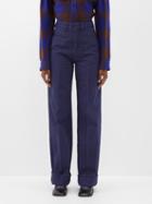 Lemaire - High-rise Denim Straight-leg Jeans - Womens - Navy