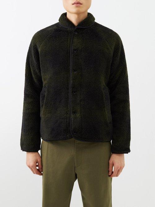 Ymc - Beach Check Fleece Jacket - Mens - Khaki Multi