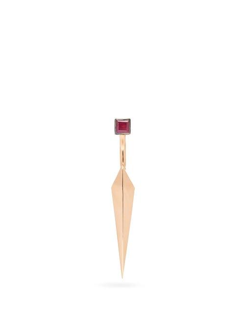 Matchesfashion.com Mukhi Sisters - Ruby & 18kt Rose-gold Single Earring - Womens - Rose Gold
