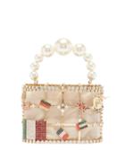 Ladies Bags Rosantica - Holli Monda Crystal-embellished Cage Bag - Womens - Beige Multi