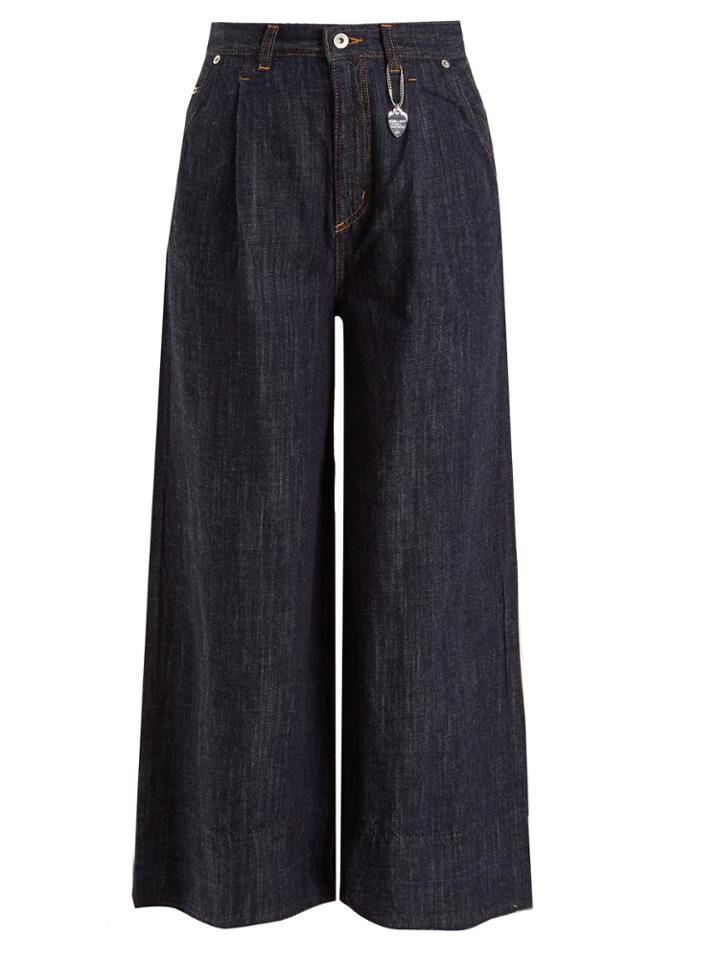 Muveil Frayed-hem High-rise Wide-leg Jeans
