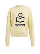 Matchesfashion.com Isabel Marant Toile - Moby Flocked Logo Cotton Blend Sweatshirt - Womens - Light Yellow