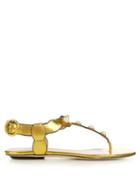 Gucci Willow Faux-pearl Embellished Leather Sandals