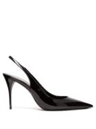 Matchesfashion.com Saint Laurent - Lexi Patent-leather Slingback Pumps - Womens - Black