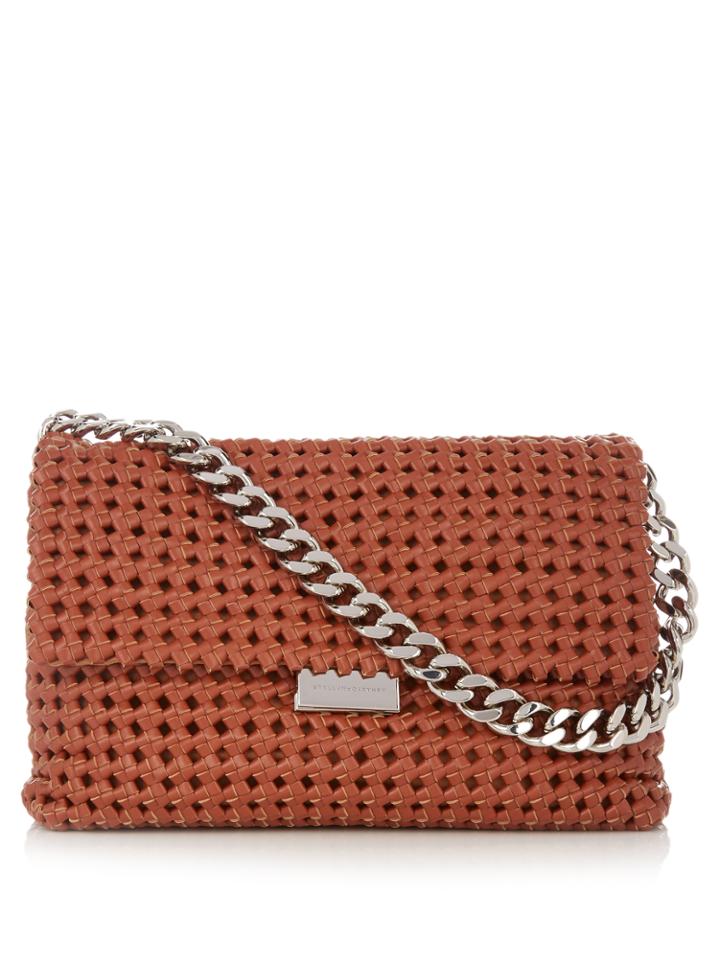 Stella Mccartney Becks Medium Woven Faux-leather Shoulder Bag