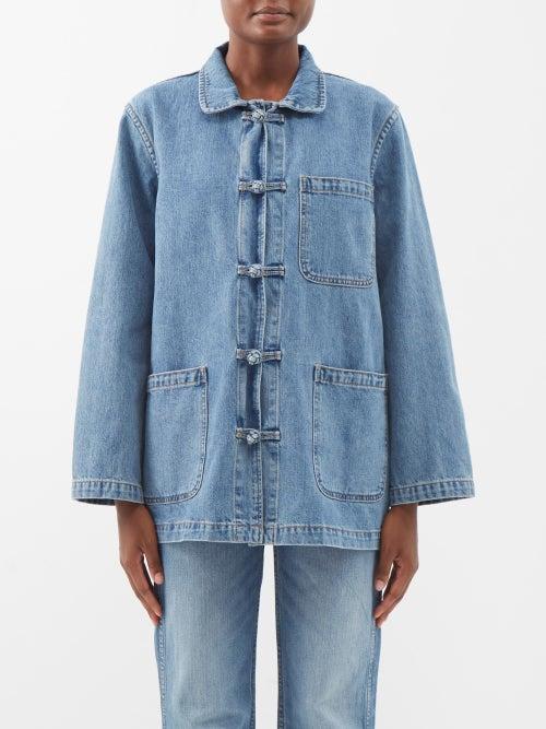 Re/done - 70s Knot Front Chore Denim Jacket - Womens - Blue