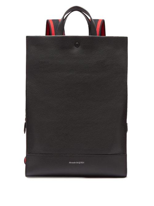 Matchesfashion.com Alexander Mcqueen - Grained Leather Backpack - Mens - Black