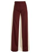 Valentino Wide-leg Low-waist Stripe Tailored Trousers